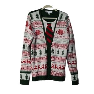 Jolly Sweaters Faux Necktie Sweater Size L